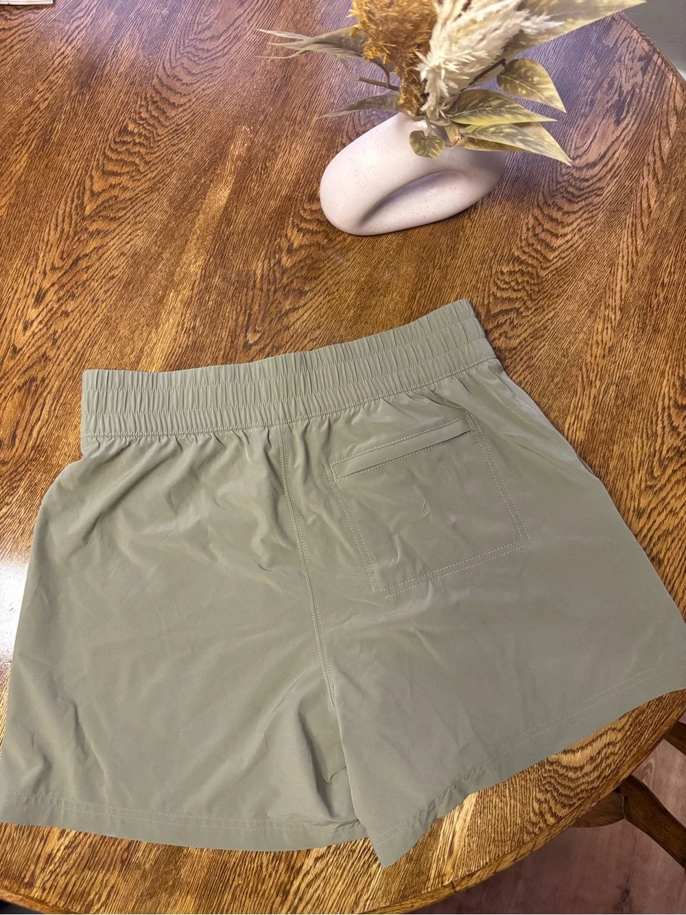 Athleta Light Olive High-Waist Athletic Shorts